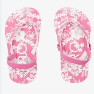 NEW ROXY Toddler Girls Pink Hawaiian Flip Flops in Size 10